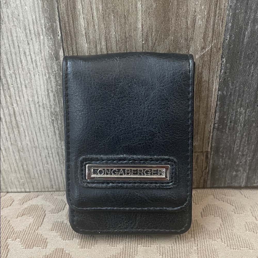 Longaberger Black‎ Leather Card Holder